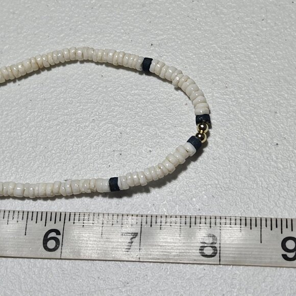 Vintage Boho White Blue Heishi Bead Necklace Boho Beach Core Fashion Jewelry Men - Picture 6 of 6